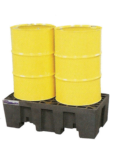 28234 2 Drum Spill Pallet In-Line Polyethylene Low Profile