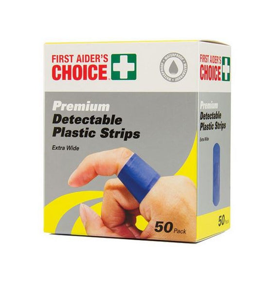 First Aider's Choice Detectable Extra Wide Strips Pkt 50