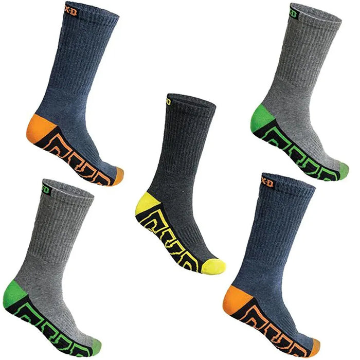 FXD SK-1 Mens Crew Socks 5 Pack - Multi Coloured