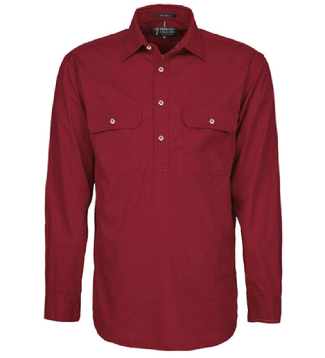 Pilbara Men's Long Sleeve Closed Front Shirt