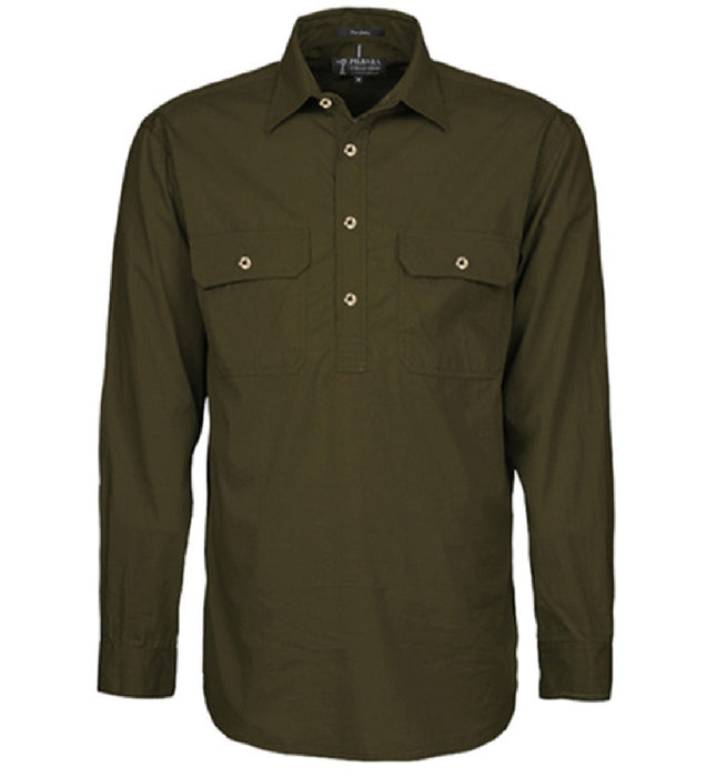 Pilbara Men's Long Sleeve Closed Front Shirt