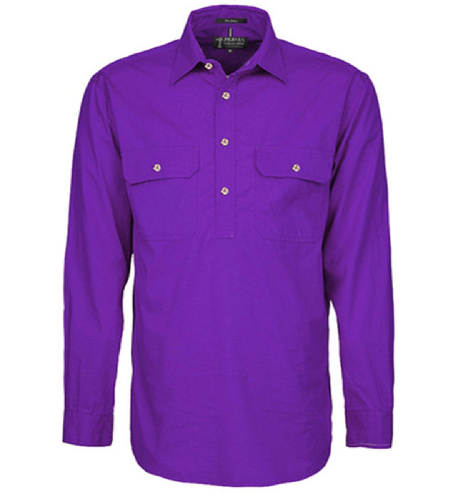 Pilbara Men's Long Sleeve Closed Front Shirt