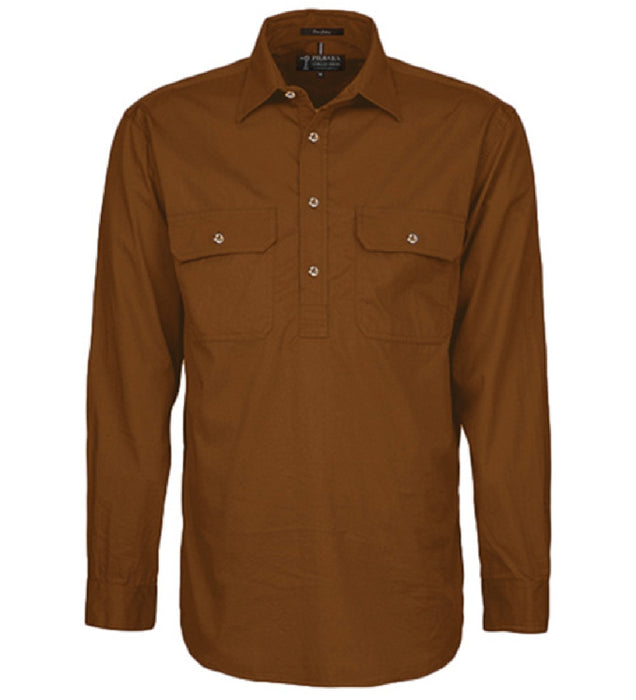 Pilbara Men's Long Sleeve Closed Front Shirt