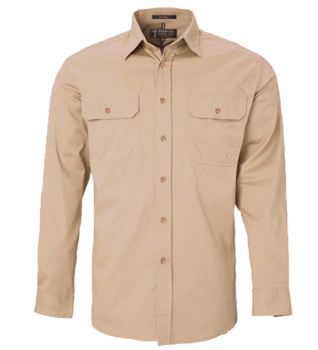 Pilbara Men's Long Sleeve Open Front Shirt