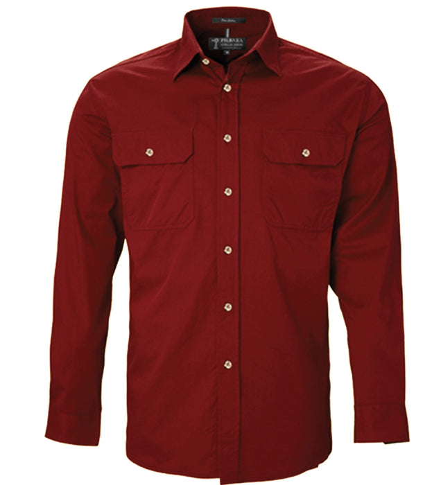 Pilbara Men's Long Sleeve Open Front Shirt