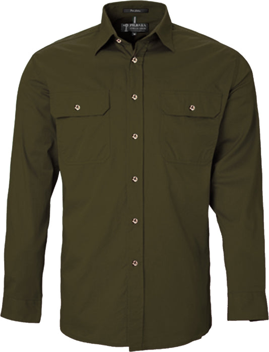 Pilbara Men's Long Sleeve Open Front Shirt