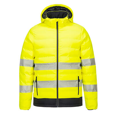 Portwest S548 - Hi-Vis Ultrasonic Heated Tunnel Jacket Yellow/Black