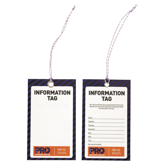 SAFETY TAG -125MM X 75MM INFORMATION (BLANK)