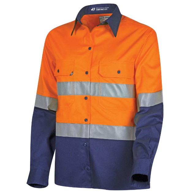 Tru Workwear Womans Lightweight Vented Hi-Vis Drill Shirt with Reflective Tape