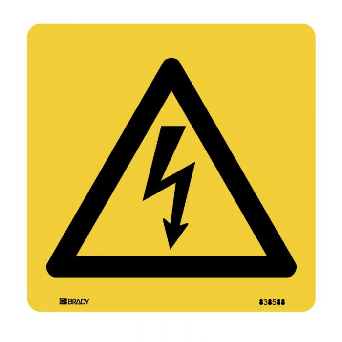 Warning Sign - High Voltage Symbol - Self Adhesive Vinyl