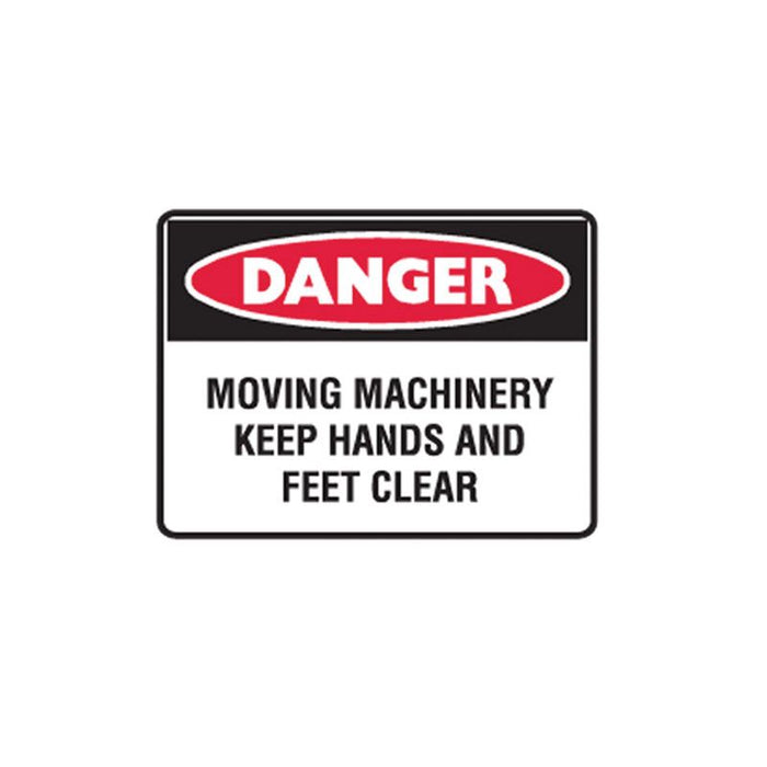 Danger Moving Machinery Keep Hands And Feet Clear Sign - Self Adhesive Vinyl