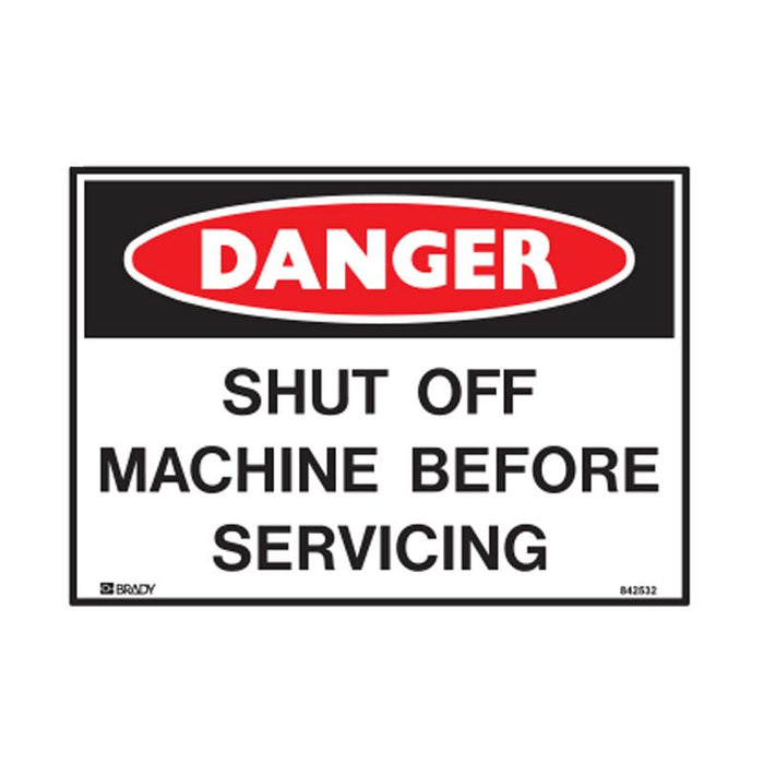 Danger Shut Off Machine Before Servicing - Self Adhesive Vinyl