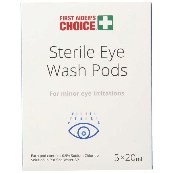 First Aiders Choice Sterile Eye Wash Pods 20mL 5 Pack — WORK STUFF SAFETY
