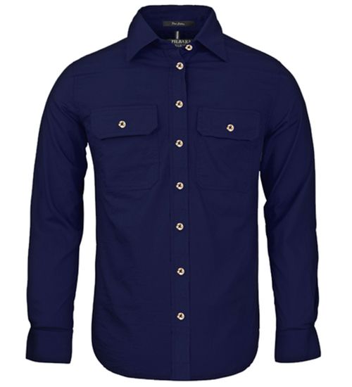 Ladies/Woman Pilbara Long Sleeve Open Front Shirt