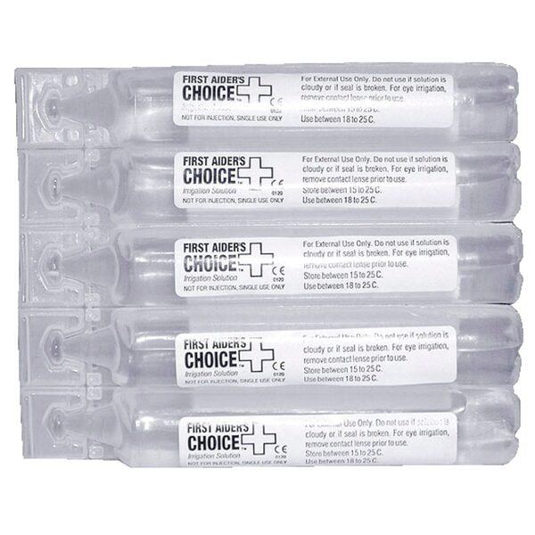 First Aiders Choice Sterile Eye Wash Pods 20mL 5 Pack — WORK STUFF SAFETY