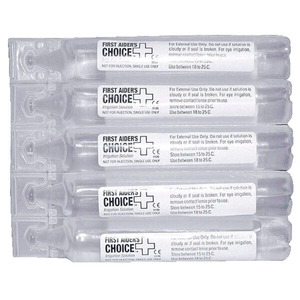 First Aiders Choice Sterile Eye Wash Pods 20mL 5 Pack